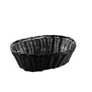 Ψωμιέρα οβάλ Polywicker σε χρώμα μαύρο 25,5x17,5x8hcm