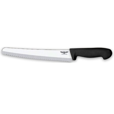 Οδοντωτό επαγγελματικό μαχαίρι με λάμα από ανοξείδωτο ατσάλι 25cm και μαύρη λαβή