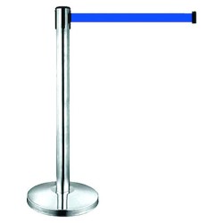 Κολωνάκι διαχωριστικό inox με ιμάντα 2μ.σε μπλε χρώμα και τρεις υποδοχές ταινίας Κολωνάκι διαχωριστικό inox με ιμάντα 2μ.σε μπλε χρώμα και τρεις υποδοχές ταινίας