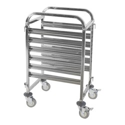 Τρόλεϊ INOX 6 θέσεων για λεκανάκια GN 1/1 56x38,5x96cm