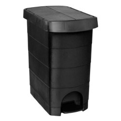 Κάδος πλαστικός με αιωρούμενο καπάκι μαύρος χωρητικότητας 60lit