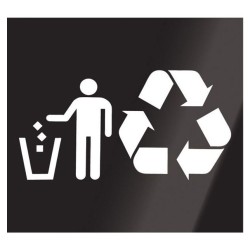 Αυτοκόλλητο σήμανσης κάδων απορριμάτων 22x20cm