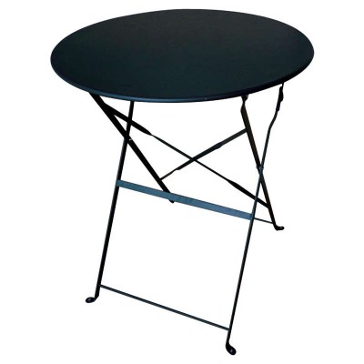 Τραπέζι μεταλλικό πτυσσόμενο Φ60εκ. σε μαύρο χρώμα σειρά Alma
