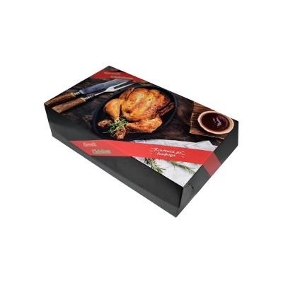 Κουτί ψητοπωλείου για κοτόπουλο σούβλας 1/2kg με επένδυση αλουμινίου Z3 διαστάσεων 16x19x8hcm 