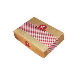 Κουτί ψητοπωλείου Fresh and Tasty για μικρή ποικιλία με επένδυση αλουμινίου Z16 διαστάσεων 22x16x5hcm  Κουτί ψητοπωλείου Fresh and Tasty για μικρή ποικιλία με επένδυση αλουμινίου Z16 διαστάσεων 22x16x5hcm