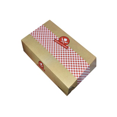 Κουτί ψητοπωλείου για κοτόπουλο σούβλας 1/2kg με επένδυση αλουμινίου Z3 διαστάσεων 16x19x8hcm 