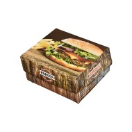 Κουτί για διπλό Burger με εσωτερική επένδυση αλουμινίου διαστάσεων 16x19x8hcm Κουτί για διπλό Burger με εσωτερική επένδυση αλουμινίου διαστάσεων 16x19x8hcm