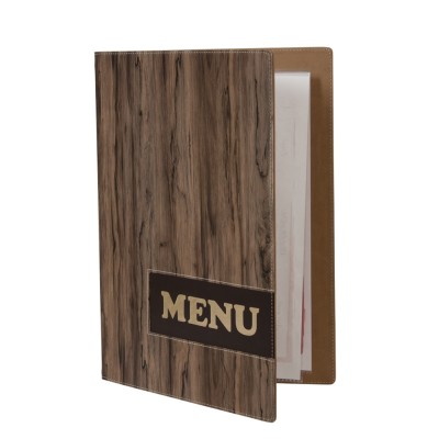 Κατάλογος MENU A4 PAISLEY για Εστιατόρια / cafe 24x34cm, σχέδιο ξύλου SECURIT HOLLAND
