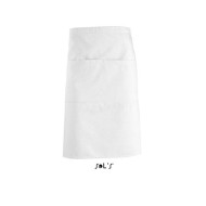 Ποδιά μεσαίου μεγέθους σε λευκό χρώμα και μεγάλη τσέπη με 2 χωρίσματα Ποδιά μεσαίου μεγέθους σε λευκό χρώμα και μεγάλη τσέπη με 2 χωρίσματα