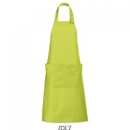 Μακριά ποδιά ολόσωμη με τσέπες ρυθμιζόμενη στο λαιμό με μεταλλική αγκράφα σε λαχανί χρώμα Μακριά ποδιά ολόσωμη με τσέπες ρυθμιζόμενη στο λαιμό με μεταλλική αγκράφα σε λαχανί χρώμα