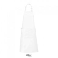 Ποδιά ολόσωμη μακριά έως το γόνατο σε λευκό χρώμα με μεγάλη κεντρική τσέπη με 2 χωρίσματα Ποδιά ολόσωμη μακριά έως το γόνατο σε λευκό χρώμα με μεγάλη κεντρική τσέπη με 2 χωρίσματα