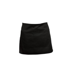 Ποδιά σερβιτόρου σε μαύρο χρώμα και τσέπη μπροστά με χώρισμα στη μέση