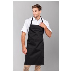 Ολόσωμη ποδιά εργασίας με τσέπες μακριά έως το γόνατο και μεγάλη κεντρική τσέπη με 2 χωρίσματα σε μαύρο χρώμα