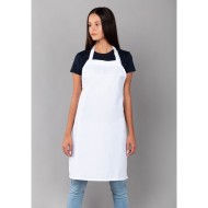 Ολόσωμη ποδιά εργασίας πολυεστερική μακριά έως το γόνατο χωρίς τσέπες σε λευκό χρώμα Ολόσωμη ποδιά εργασίας πολυεστερική μακριά έως το γόνατο χωρίς τσέπες σε λευκό χρώμα