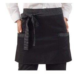 Ποδιά Barista μέσης-γονάτου με ριγέ λεπτομέρειες