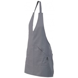 Ποδιά λαιμού σε σχήμα  V  με τσέπη  χρώματος γκρι