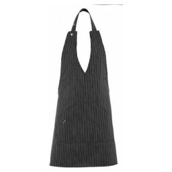 Ποδιά λαιμού ριγέ σε σχήμα   V   με τσέπη