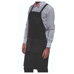 Ποδιά λαιμού σε μαύρο χρώμα με τριπλή τσέπη