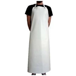 Ποδιά λαιμού αδαβροχη δερματίνη υψηλής αντοχής σε λευκό χρώμα