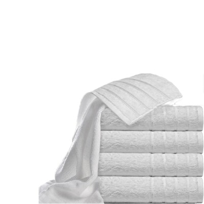 Πετσέτα χεριών λευκή με ρίγες στις άκρες 30 x 50 cm, 550gr/m², Πενιέ