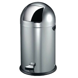 Κάδος PUSH με πεντάλ Ιnox ματ με εσωτερικό μεταλλικό χαρτοδοχείο Ø38x89hcm