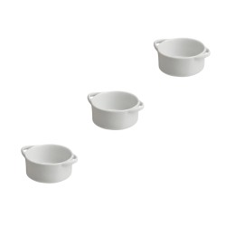 ΣΕΤ 3 Στρογγυλά Γιουβετσάκια Πορσελάνης Φ8cm, Σειρά MIGNON, λευκά