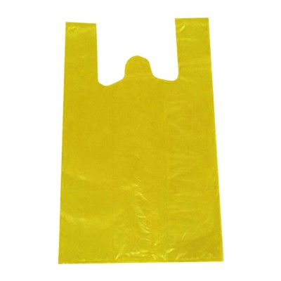Τσάντα T-SHIRT HDPE σε κίτρινο χρώμα διαστάσεων 23x35cm