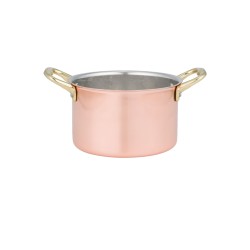 Κατσαρολάκι Βαθύ χάλκινο με 2 χερούλια φ14x8.5Υcm, 1.25LT, Cu Artigiana