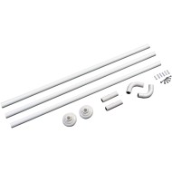 Σωλήνας κουρτίνας μπάνιου αλουμινίου λευκός, 380gr, γωνιακός 80+80+80cm