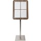 Ανοξείδωτη Κορνίζα Glass Star επιτοίχια για 4 x A4, με πλαίσιο από ξύλο καρυδιάς, με κάλυμμα από γυαλί SECURIT HOLLAND