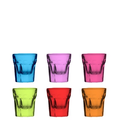 Γυάλινο Χρωματιστό Ποτήρι Λικέρ, φ4,9 x 5,5 cm, Σφηνάκι 3cl, Σειρά MAROCCO, UNIGLASS