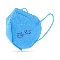 Μάσκα υψηλής προστασίας FFP2 με ελαστικούς ιμάντες στήριξης σε γαλάζιο χρώμα Μάσκα υψηλής προστασίας FFP2 με ελαστικούς ιμάντες στήριξης σε γαλάζιο χρώμα