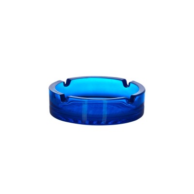 Γυάλινo τασάκι UNIGLASS διαστάσεων φ10,5 x 3,2 cm σε μπλε χρώμα