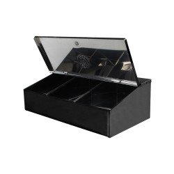 Καφεκούτι 3 θέσεων μαύρο 18/0 μεγάλης αντοχής 28.5x15x9cm ιδανικό για χώρους μαζικής εστίασης METANO