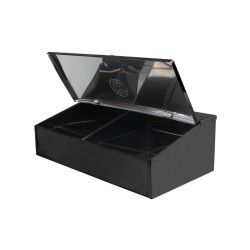 Καφεκούτι 2 θέσεων μαύρο 18/0 μεγάλης αντοχής ιδανικό για χώρους μαζικής εστίασης METANO