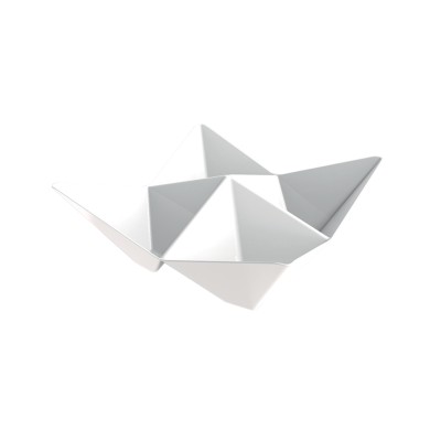 Πλαστικό μπωλ Origami PS, 13x13cm, άσπρο