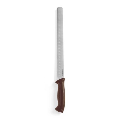 Μαχαίρι κοπής σολομού και ζαμπόν 35 cm επαγγελματικό με καφέ λαβή HENDI