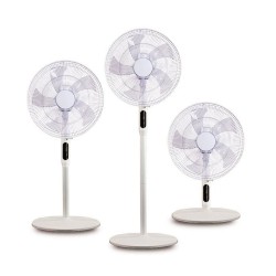 Ανεμιστήρας δαπέδου λευκός 3σε1 Φ45 25W 46dB περιστρεφόμενος 90° με οθόνη Led και κοντρόλ