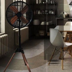 Ανεμιστήρας με τρίποδα 4 φτερωτές μαύρο-χάλκινο 60W Φ40cm 60dB περιστρεφόμενος κατά 70°