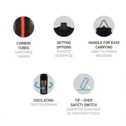 Πύργος περιστρεφόμενος 1200W 25x25x84 Carbon Tube IP65 με λαβή για εύκολη μεταφορά