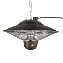 Θερμαντικό σώμα αλογόνου κρεμαστό μαύρο 2000W IPx4 με τηλεχειριστήριο για χώρους έως 25m²