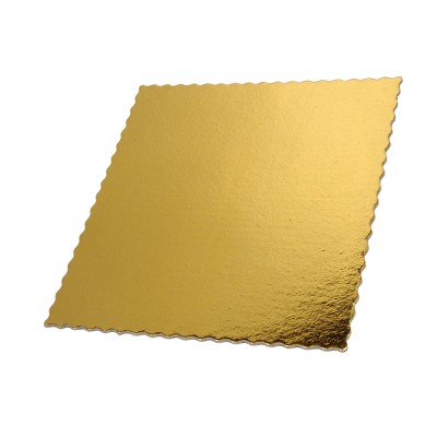 Δίσκος-βάση τούρτας τετράγωνος μαργαρίτα σε χρυσό χρώμα διαστάσεων 25x25cm