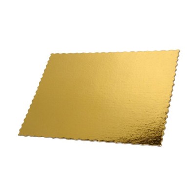 Δίσκος-βάση τούρτας παραλληλόγραμμος μαργαρίτα σε χρυσό χρώμα διαστάσεων 15x30cm
