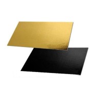 Δίσκος-βάση τούρτας παραλληλόγραμμος διπλής όψης σε μαύρο-χρυσό χρώμα διαστάσεων 40x55cm Δίσκος-βάση τούρτας παραλληλόγραμμος διπλής όψης σε μαύρο-χρυσό χρώμα διαστάσεων 40x55cm