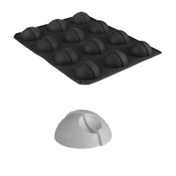 Φόρμα σιλικόνης 40x30cm, 12 moon φ75x40Υmm, 100ml, HappyFlex