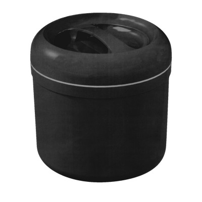 Παγοδιατηρητής μαύρος πλαστικός, άθραυστος, βιδωτό καπάκι,  φ23x32cm, 10Lt, με σχάρα
