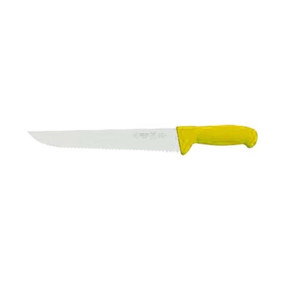 Μαχαίρι Χασάπη με Δόντια 31cm, Σειρά Ergonomic, Κίτρινο, VALGOBBIA Ιταλίας