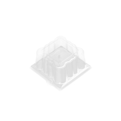 Καπάκι για Δισκάκι Πάστας PET πολυτελείας 9 x 9 cm x 7cm ύψος, χρυσαφί, Erremme Ιταλίας