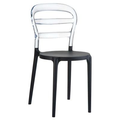Καρέκλα σειρά Bibi του οίκου Siesta με μοντέρνο σχέδιο και ιδιαίτερες αποχρώσεις σε black-clear 42x50x85εκ.