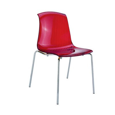 Καρέκλα με μοναδικό design σε χρώμα Red transparent σειρά Allegra SIESTA